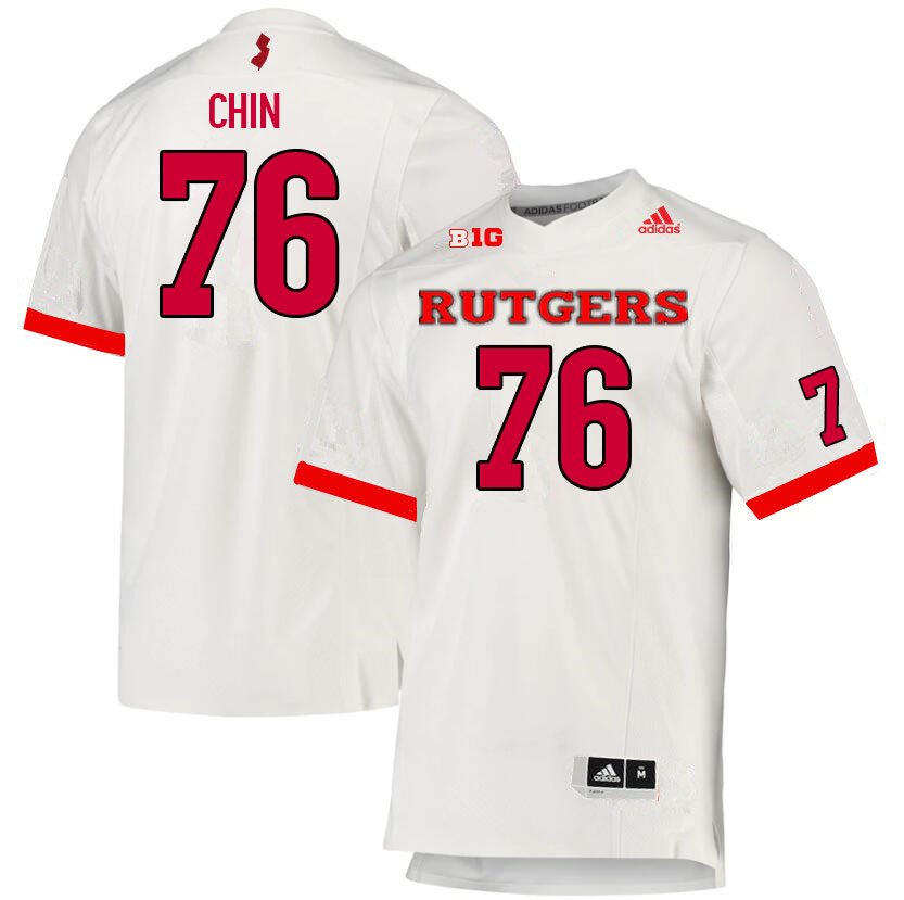 Men #76 Dantae Chin Rutgers Scarlet Knights College Football Jerseys Sale-White